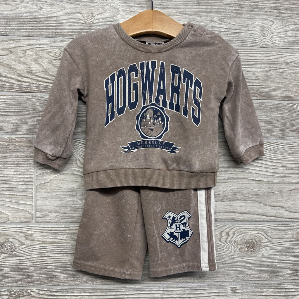 Weathered Crewneck & French Terry Joggers Hogwarts Side Stripes 6-9M