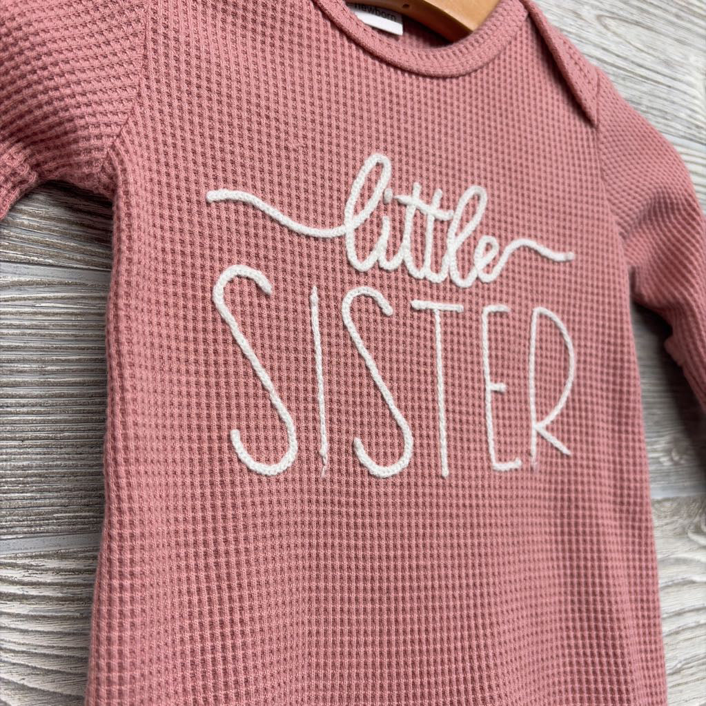 Waffle Knit Outfit Little Sister NB