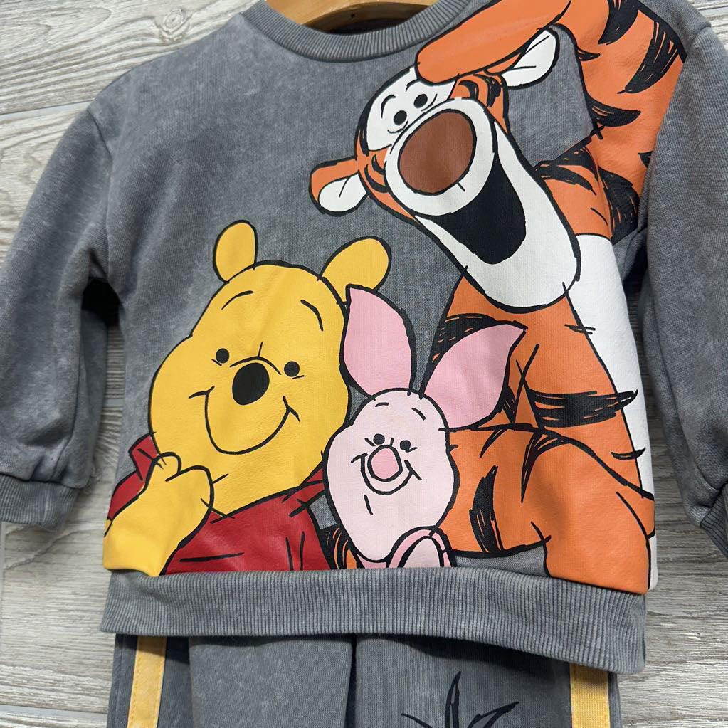 Weathered Crewneck & French Terry Pants Pooh Tigger Piglet 12M