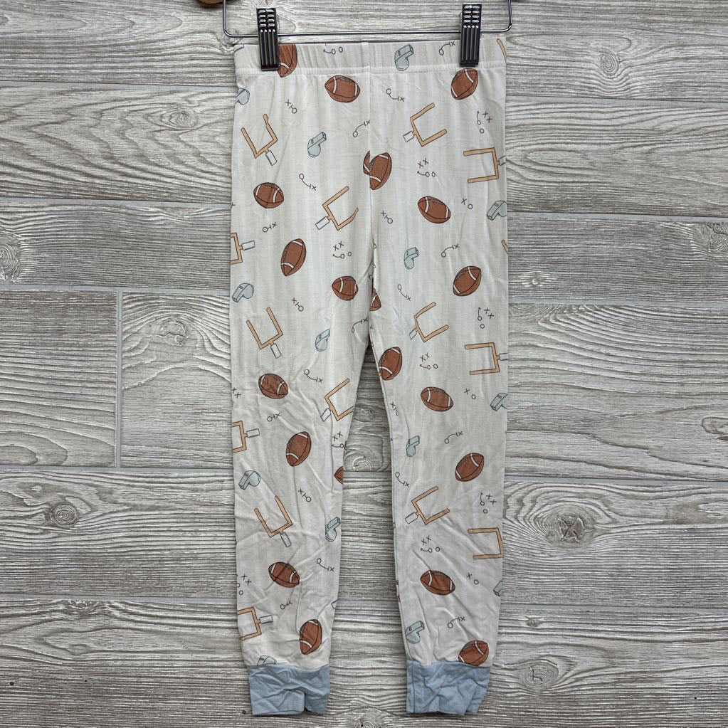 2 Pc LS Bamboo PJs Footballs Whistles 4T