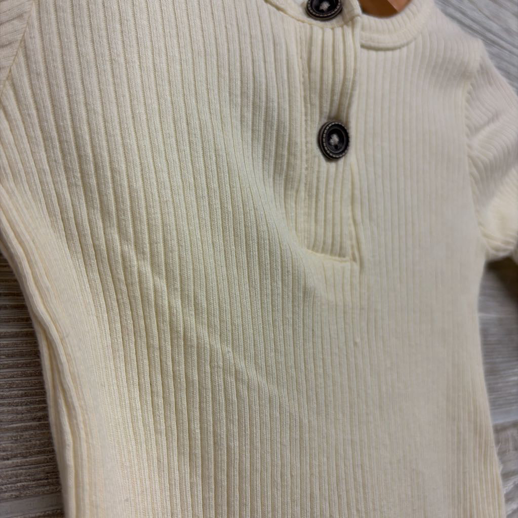 Ribbed Henley Outfit 0-3M