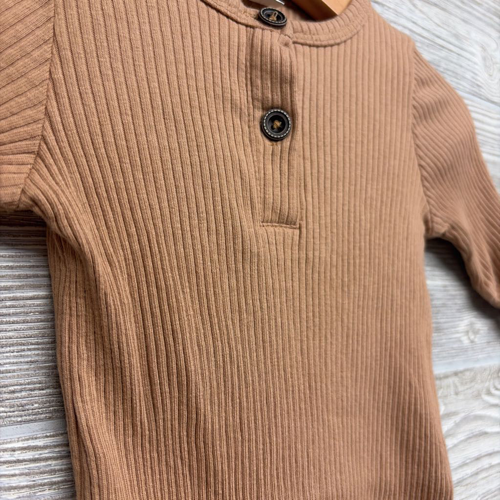 Ribbed Henley Outfit 0-3M