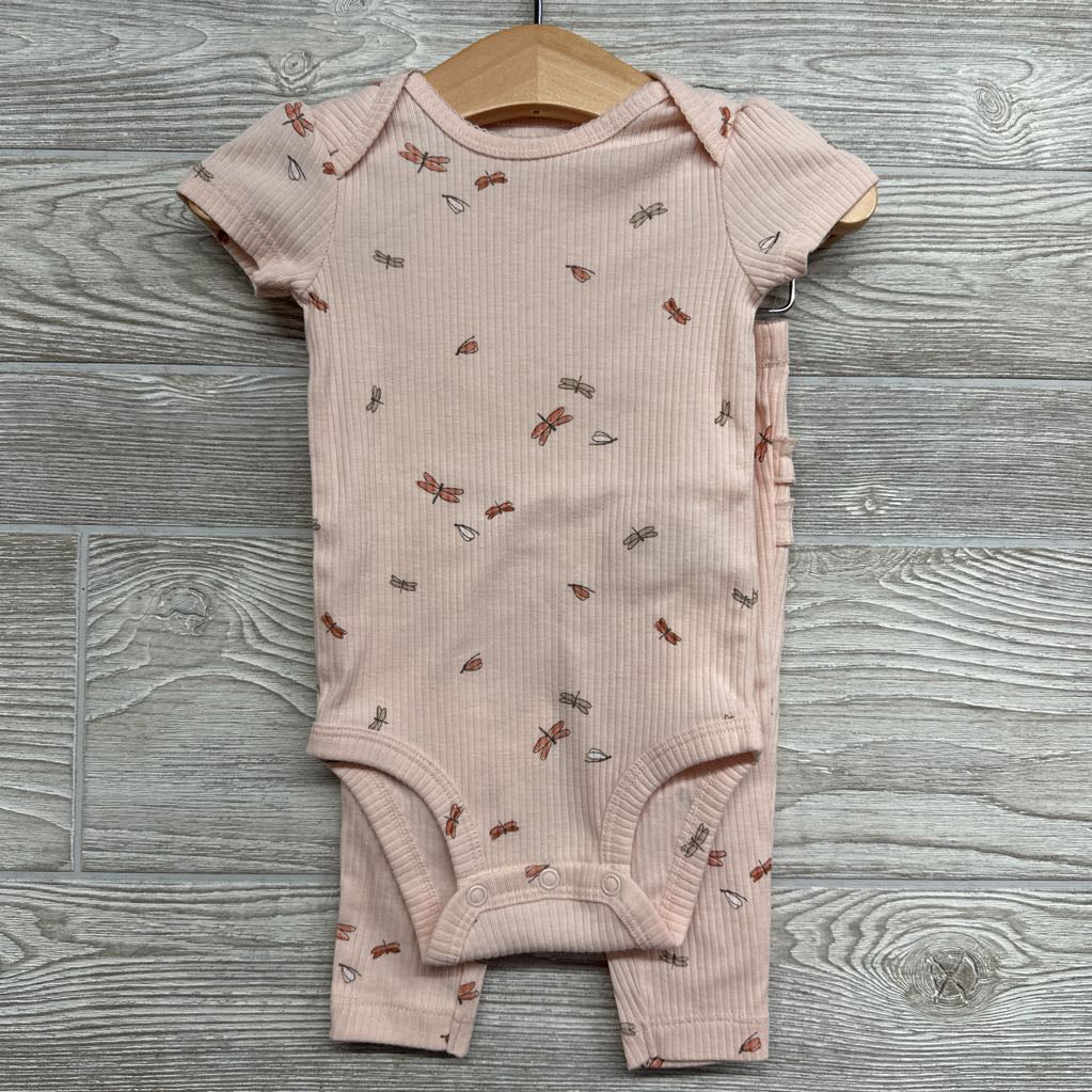 Ribbed Bodysuit & Pants Dragonflies 6M