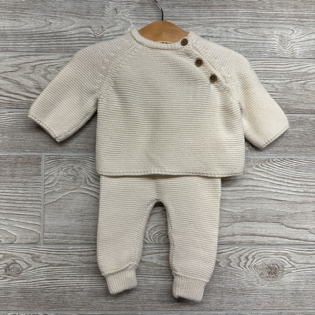 Button Neck Knit Sweater & Pants 3M