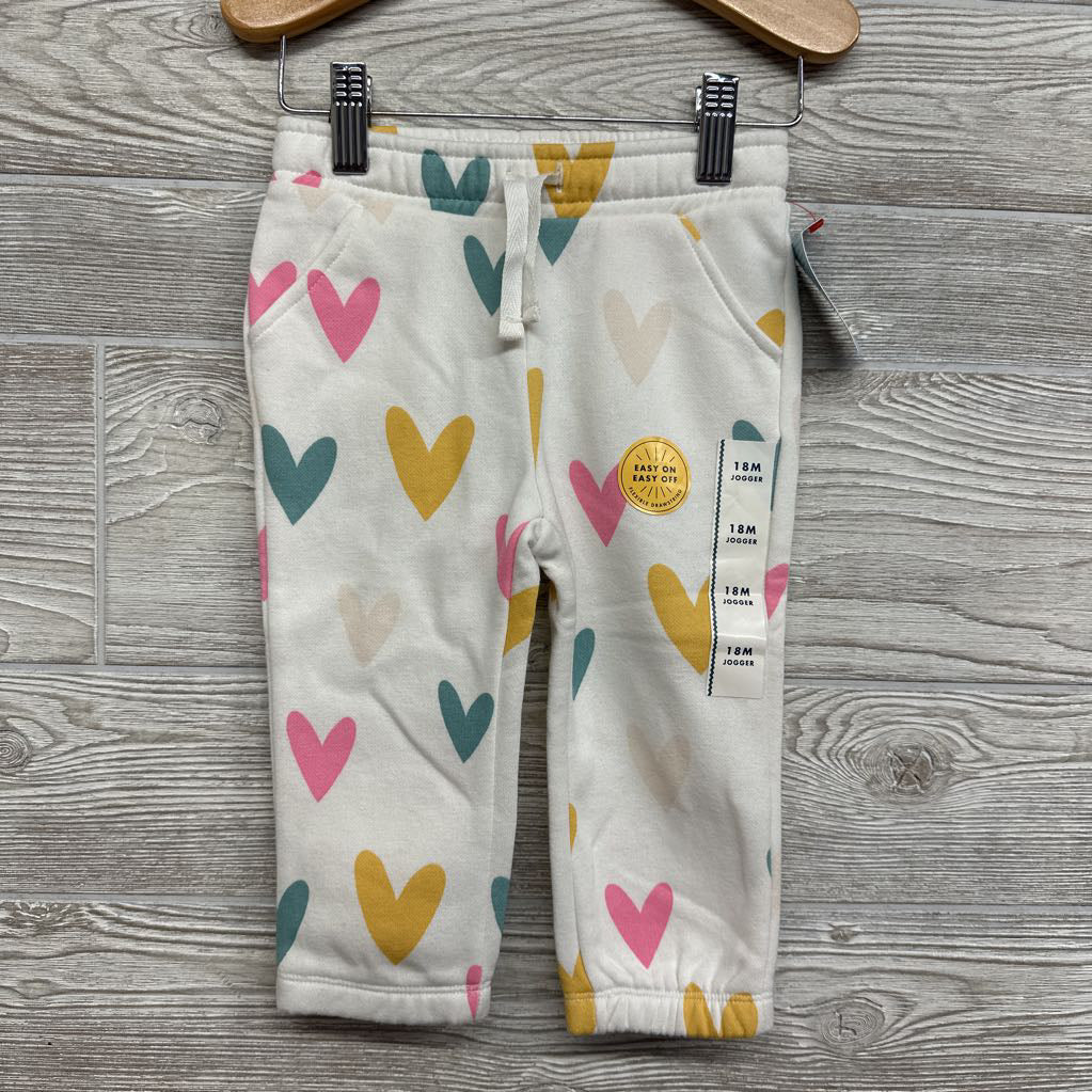 NEW Drawstring Jogger Sweatpants Hearts 18M
