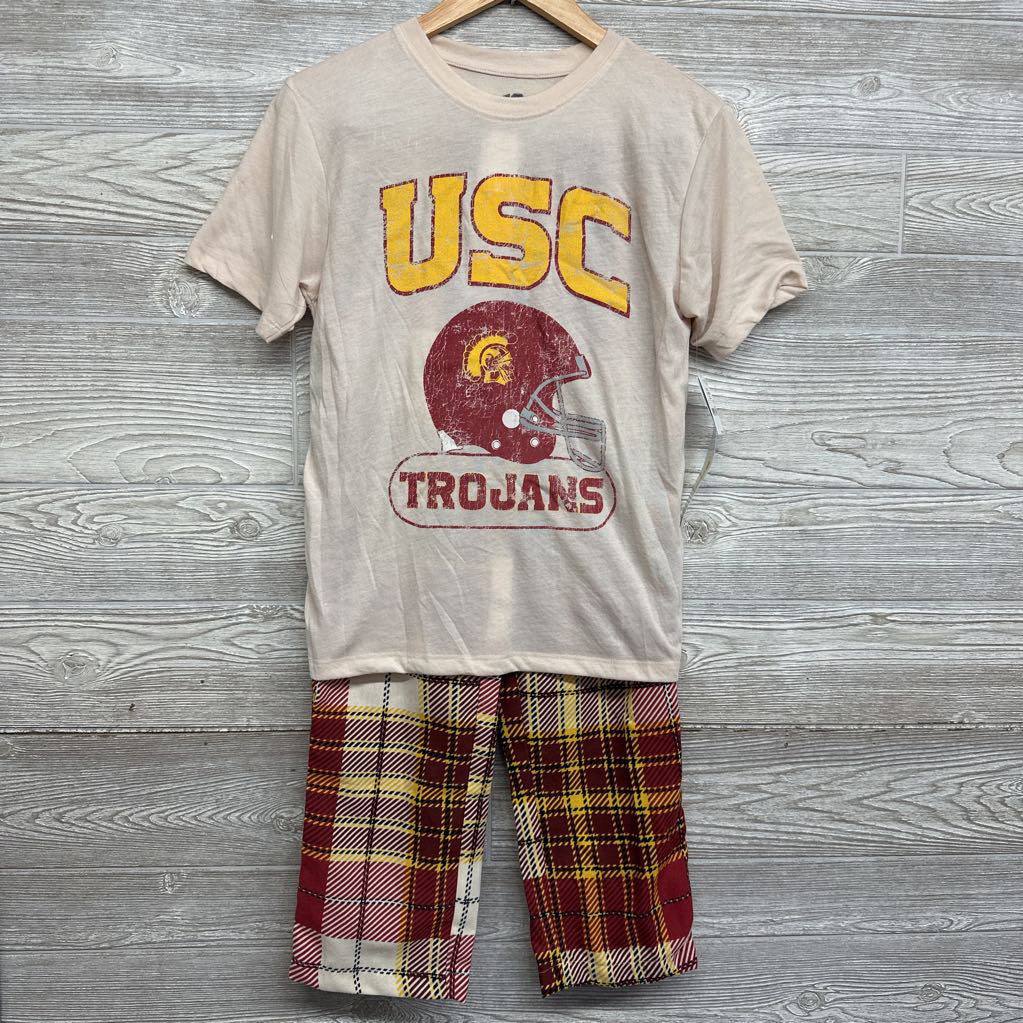 NEW 2 Pc Pj Shirt USC Trojans & Plaid Pants 10-12