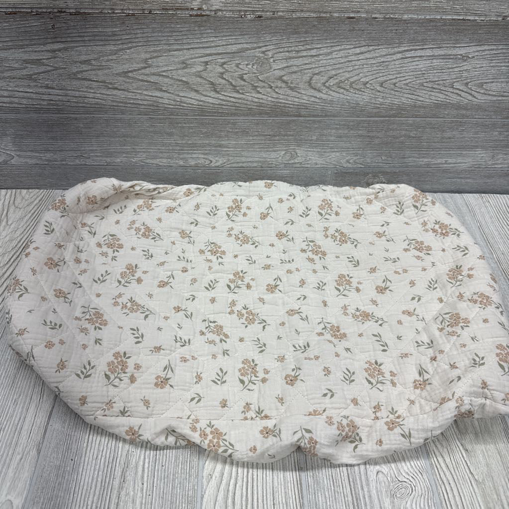 Quilted Muslin Changing Pad Sheet Flowers