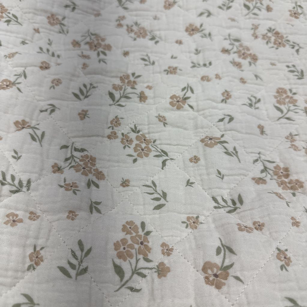 Quilted Muslin Changing Pad Sheet Flowers