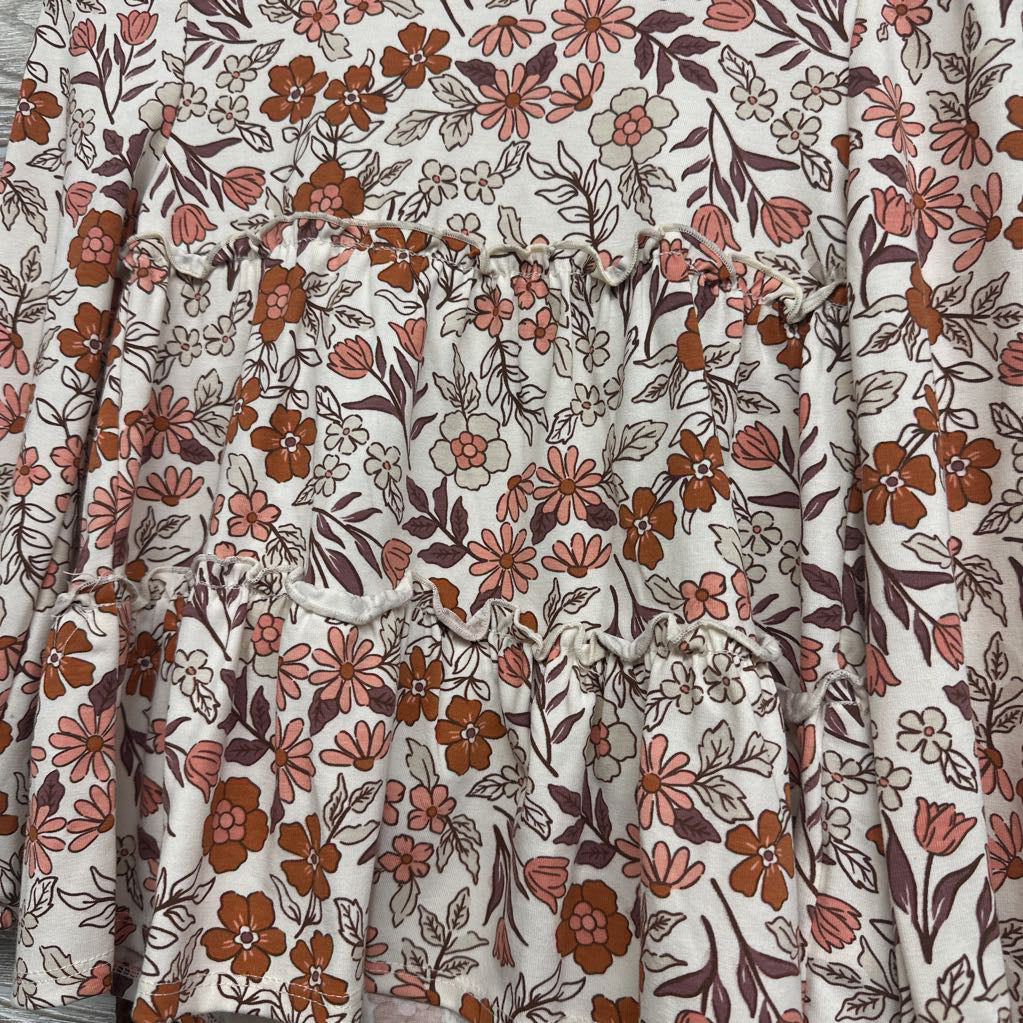 NEW LS Tiered Shirt Flowers & Ribbed Velour Cargo Pants 5-6