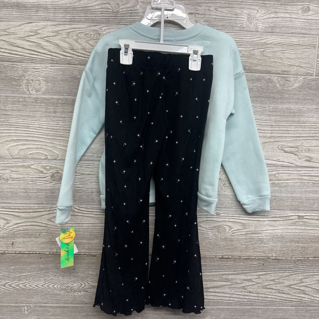 NEW Crewneck Tree Bows & Ribbed Flare Pants Stars 6