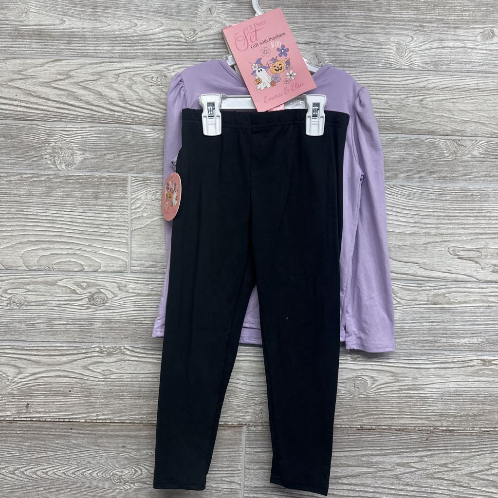NEW LS Shirt Too Cute To Spook & Leggings W/ Cat Ear Headband 6
