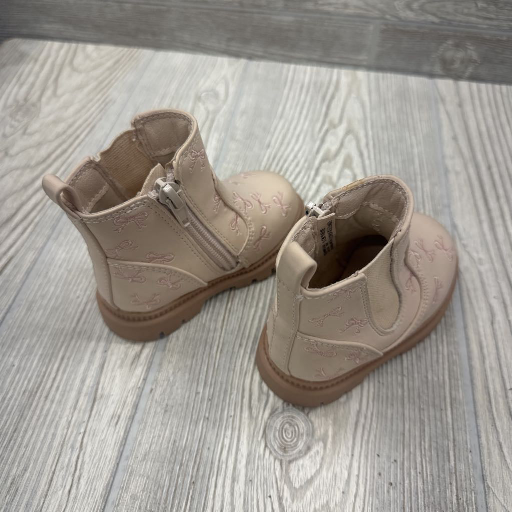 Side Zip Ankle Boots Bows 3c