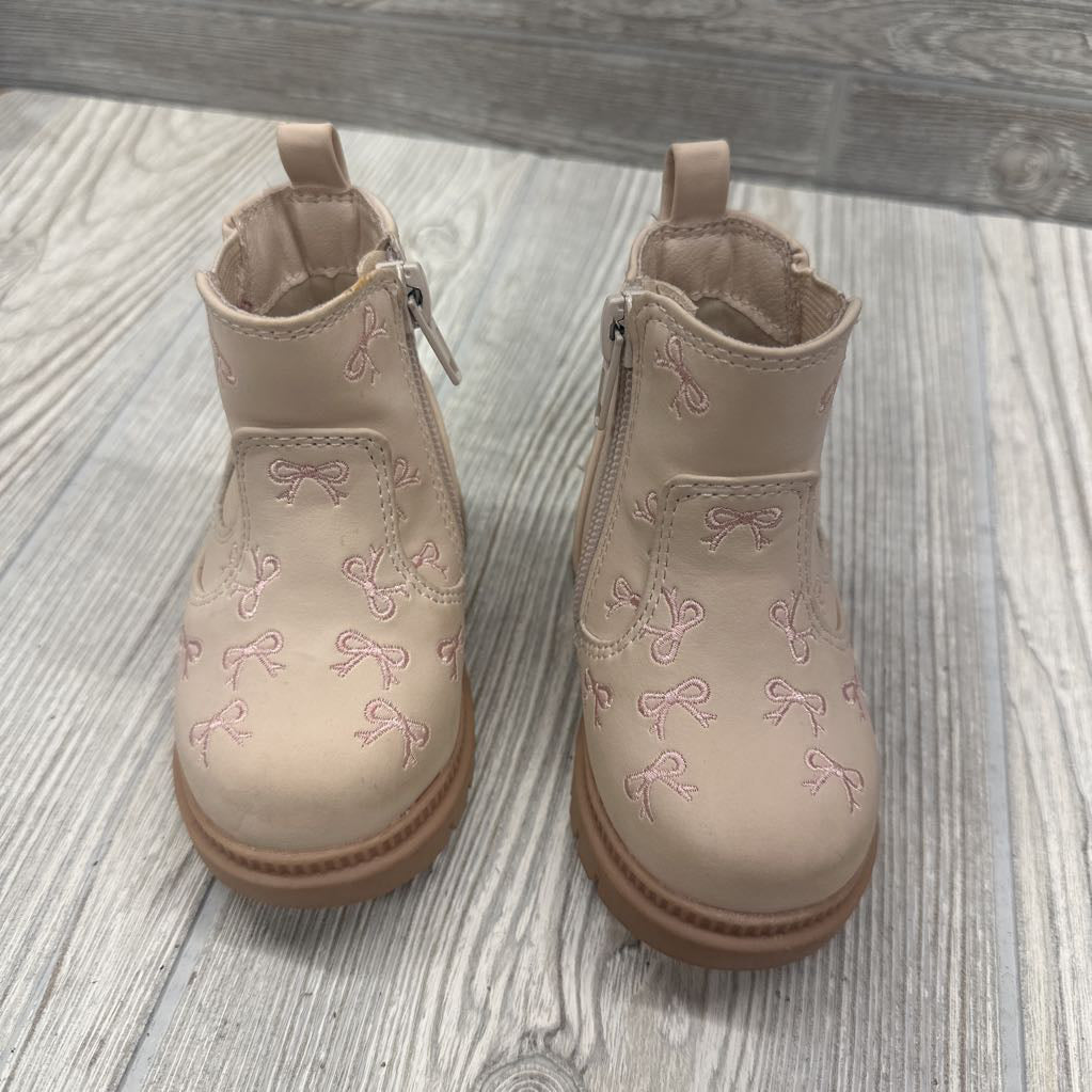 Side Zip Ankle Boots Bows 3c