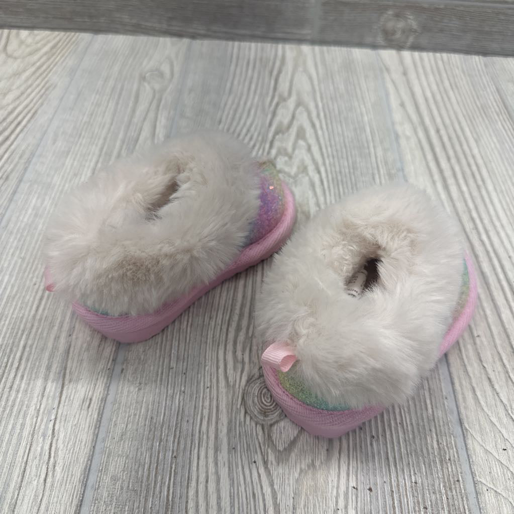 Faux Fur Lined Clog Slippers Glitter 2c