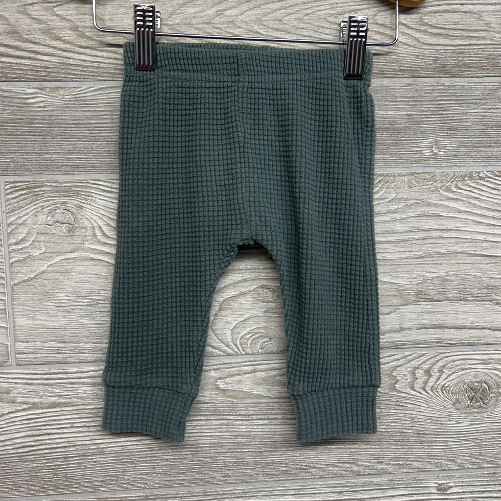 2 Pc LS Waffle Knit Henley Outfit 6M