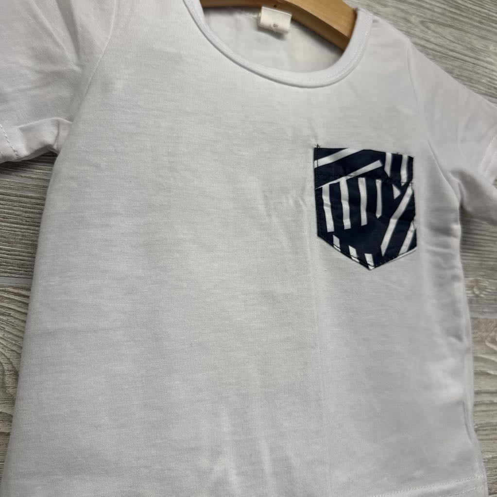 NEW Shirt Chest Pocket & Shorts Printed 18-24M