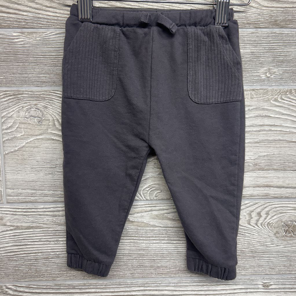 French Terry Drawstring Pants Ribbed Pockets 3-6M