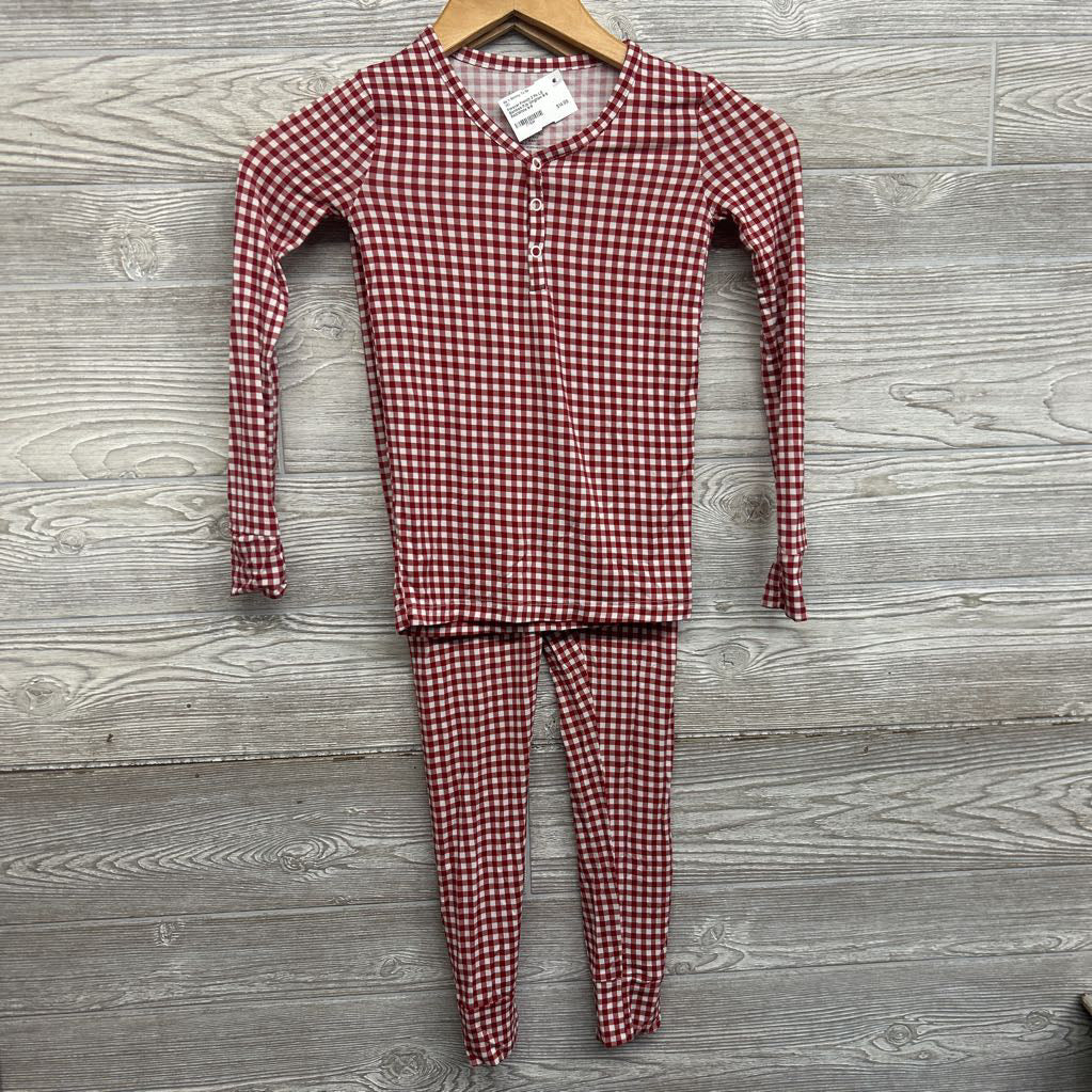2 Pc LS Bamboo PJs Gingham 8-9