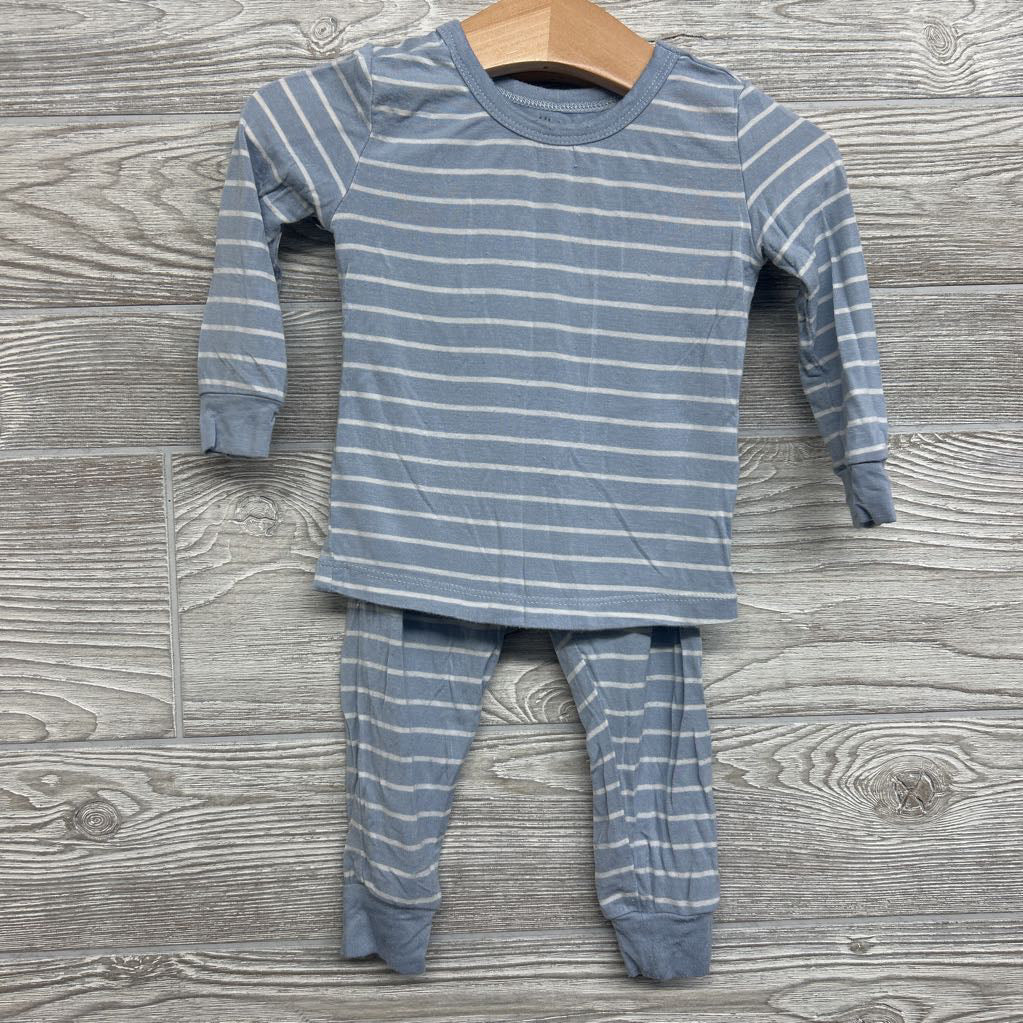 2 Pc LS Bamboo PJs Stripes 12M