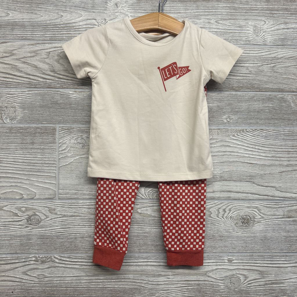 LS Henley Shirt, Shirt Let's Go & Joggers Checker 12M
