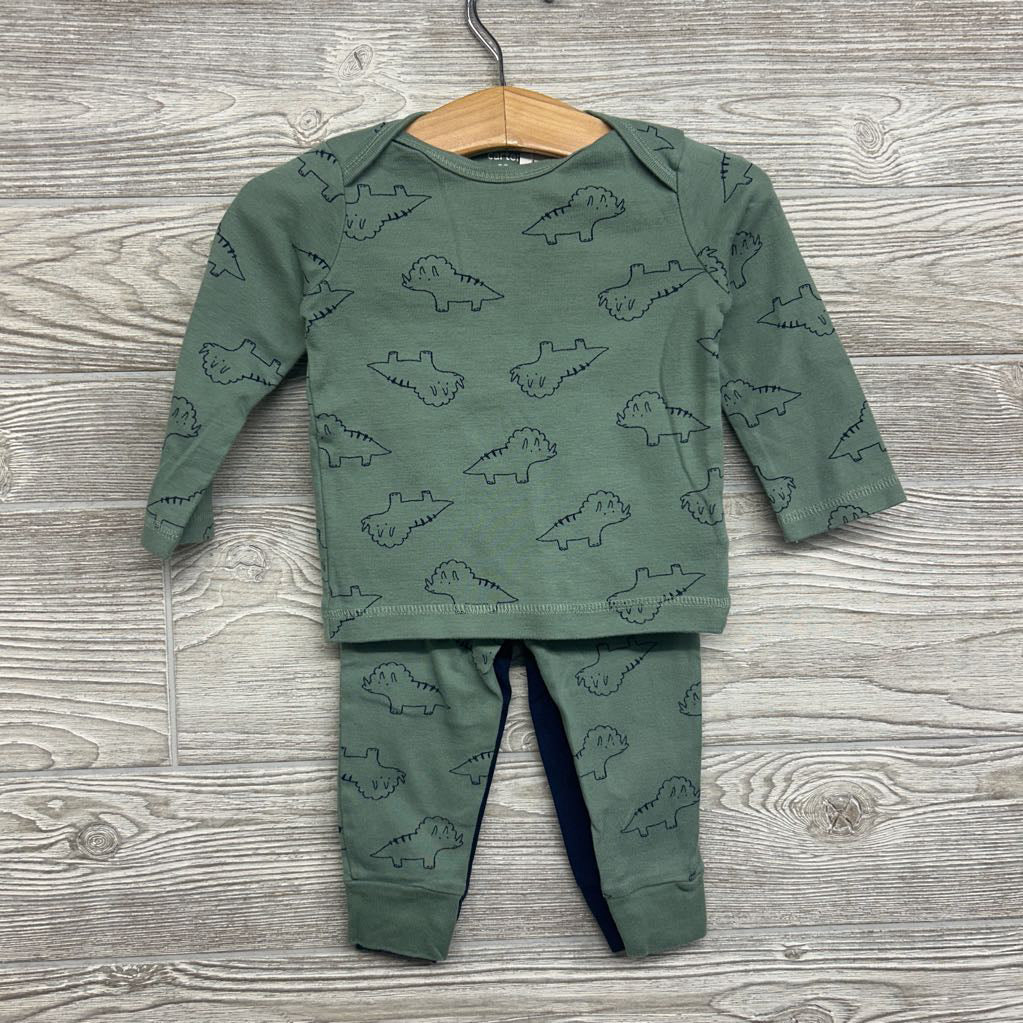 LS Bodysuit Dinosaurs & 2 Pk Pants Dinosaurs/Dino Butt 12M