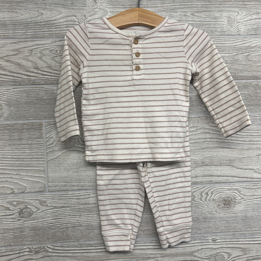 LS Henley Shirt & Pants Stripes 12M