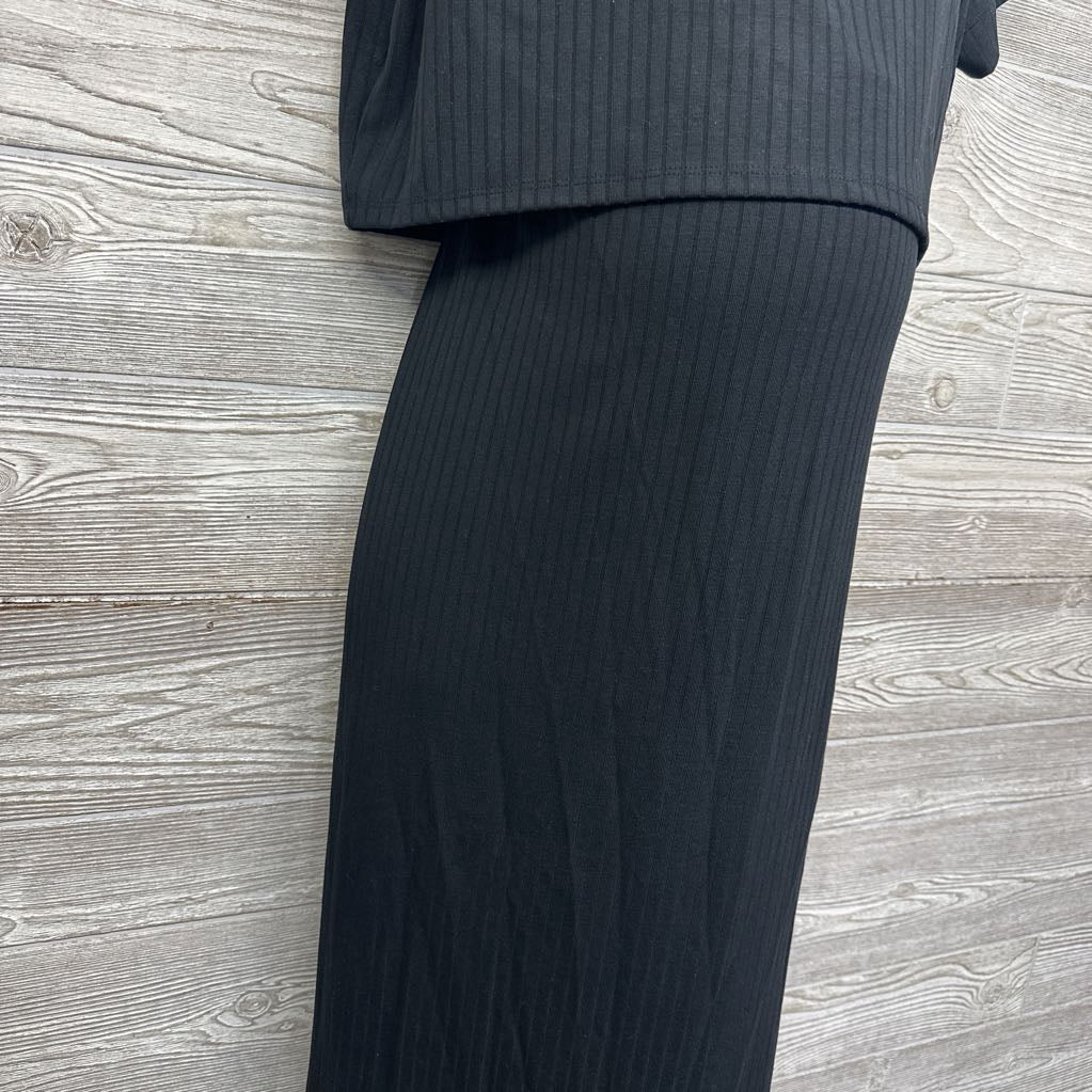 NEW V Neck Ribbed Shirt & Skirt Set Large