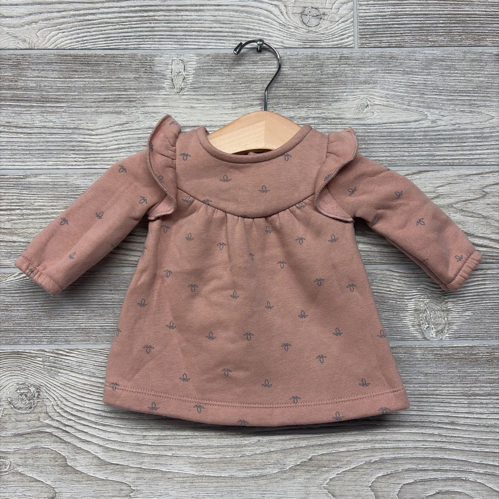 LS Dress Flowers Flutter Sleeve & Bloomers NB