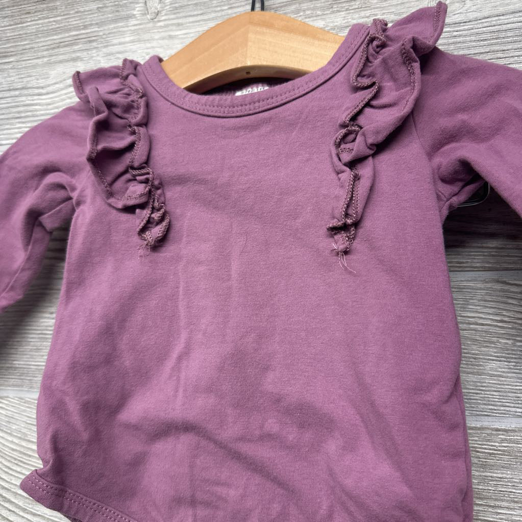 LS Bodysuit Ruffles & Pants Flowers 0-3M