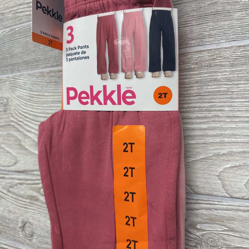 NEW 3 Pk Wide Leg Pants 2T