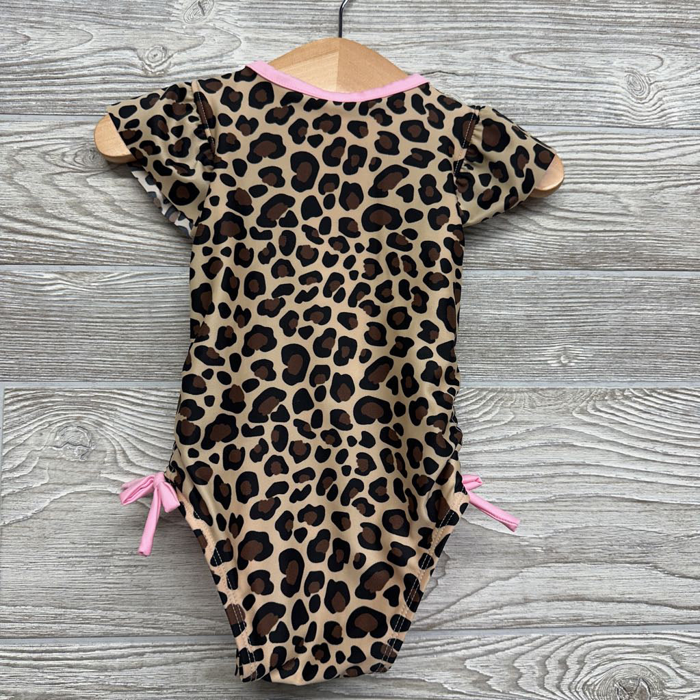 Flutter Sleeve Swimsuit Animal Print 12M