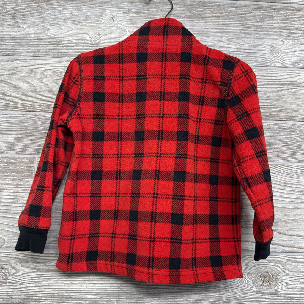 LS Fleece Henley Shirt Plaid 3T