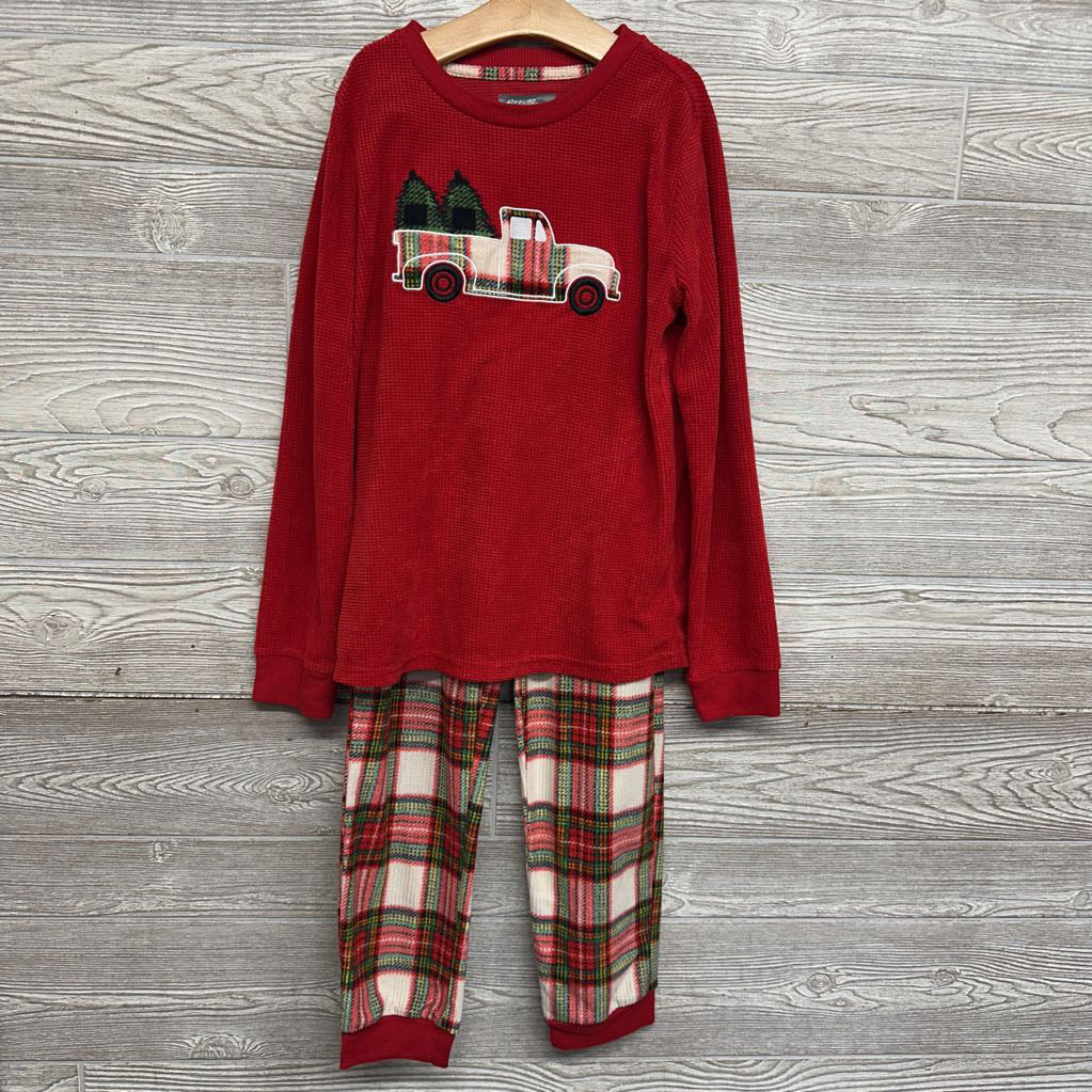 2 Pc LS Cozy Pjs Truck Trees Plaid 10-12