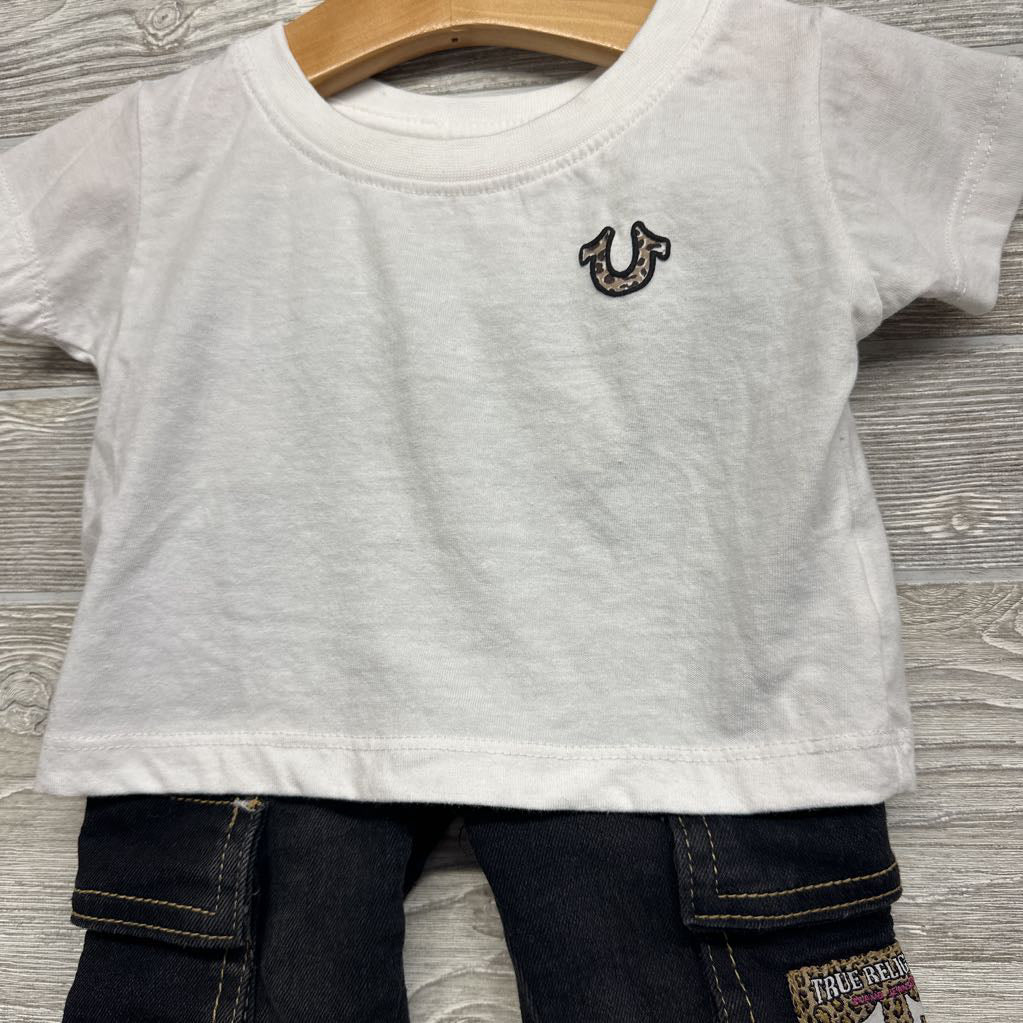 Cropped Shirt Logo & Jeans 12M