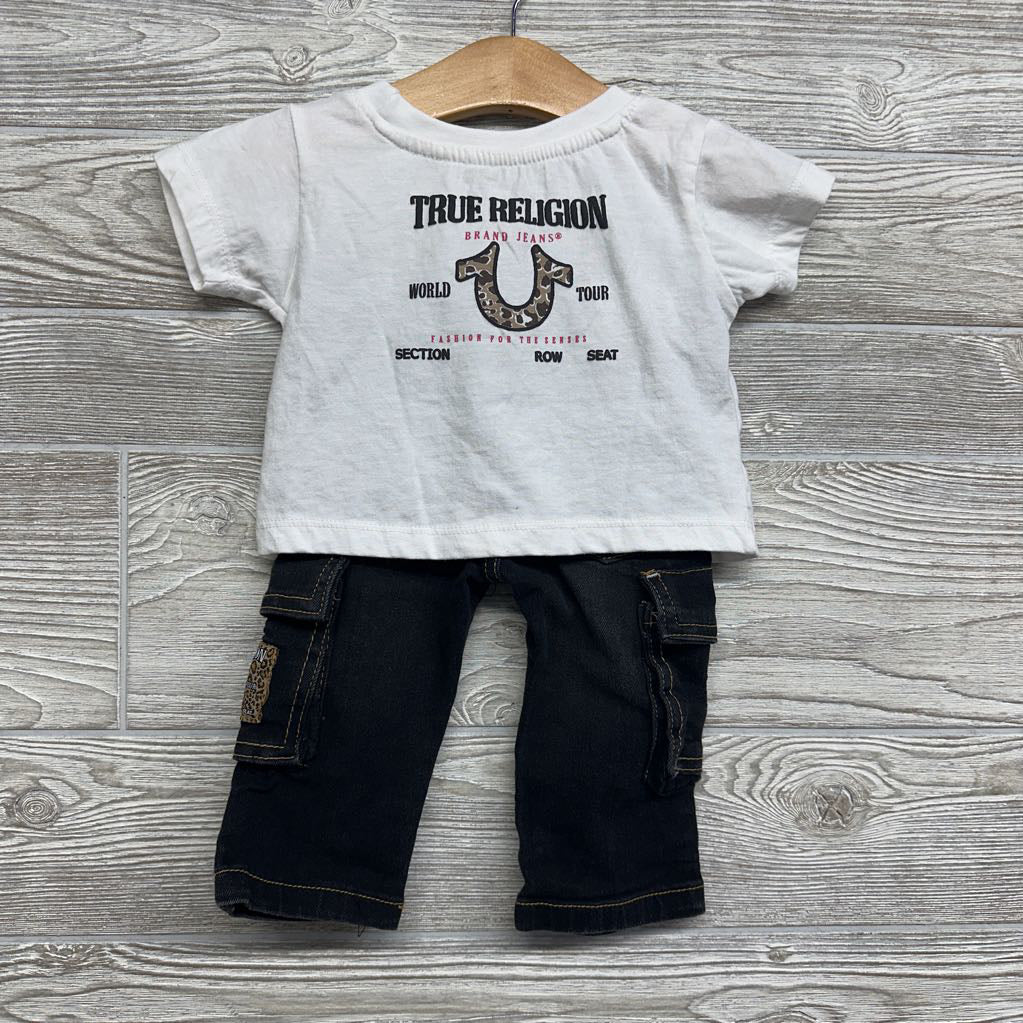 Cropped Shirt Logo & Jeans 12M