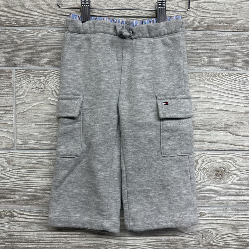 Crewneck Ruffle & Cargo Sweatpants Stripe Logo 12M