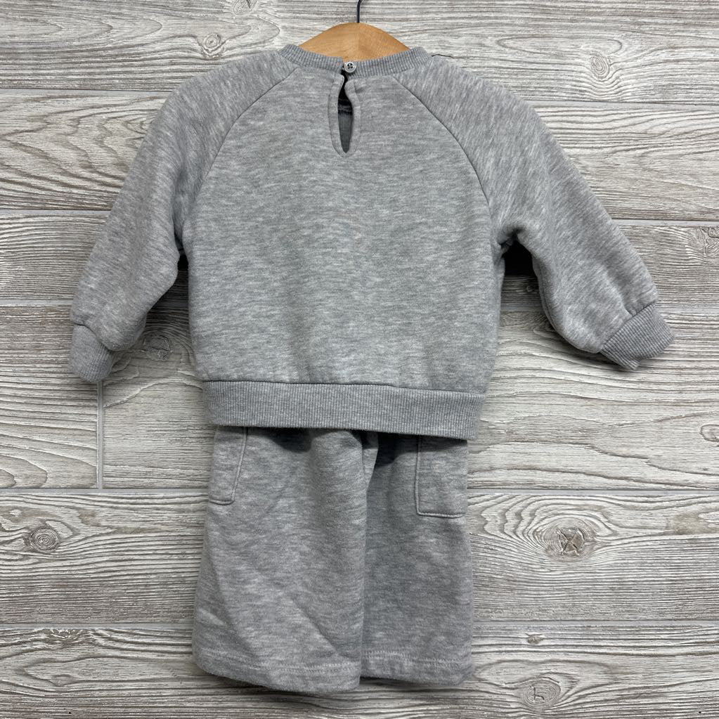 Crewneck Ruffle & Cargo Sweatpants Stripe Logo 12M