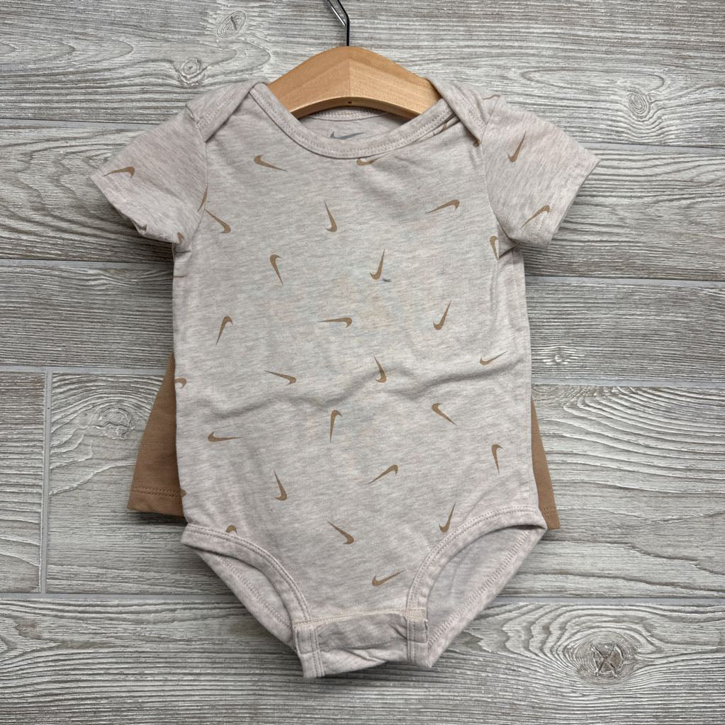 2 Pk Bodysuits Swoosh Stripes & French Terry Shorts 12M