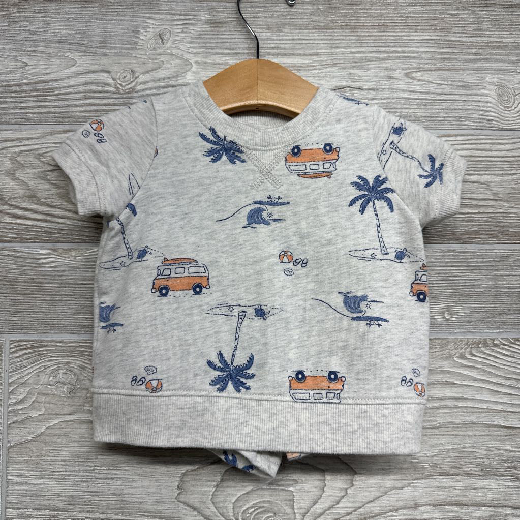 French Terry Shirt & Shorts Palm Trees Vans 6M
