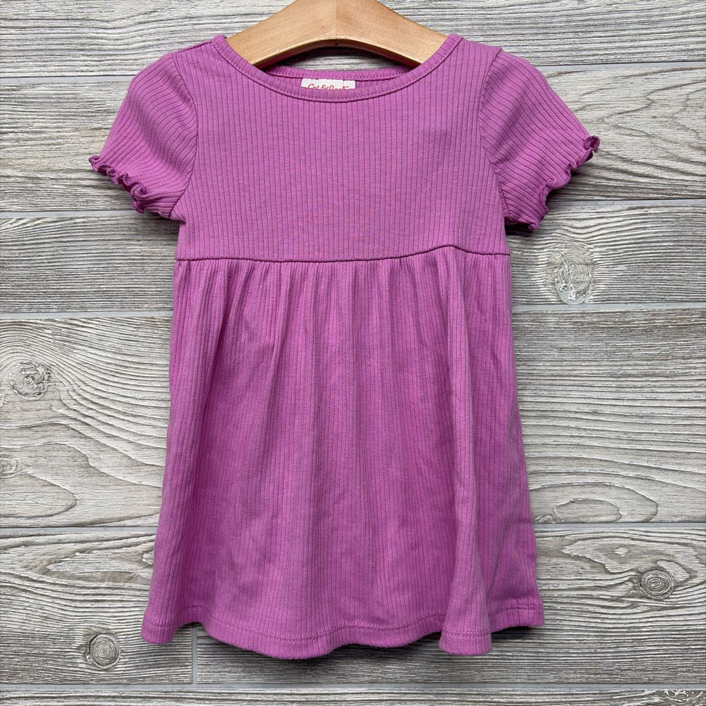 Ribbed Lettuce Trim Dress & Bloomers 18M