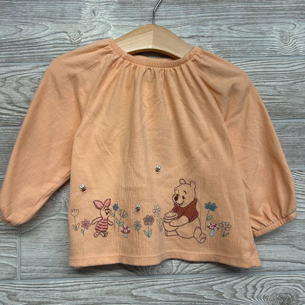 LS Textured Shirt Pooh Piglet & Knit Jeans 18M