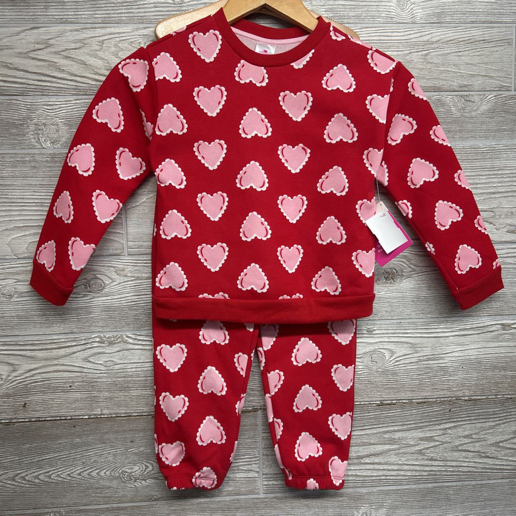 NEW Crewneck & Jogger Sweatpants Hearts 5T