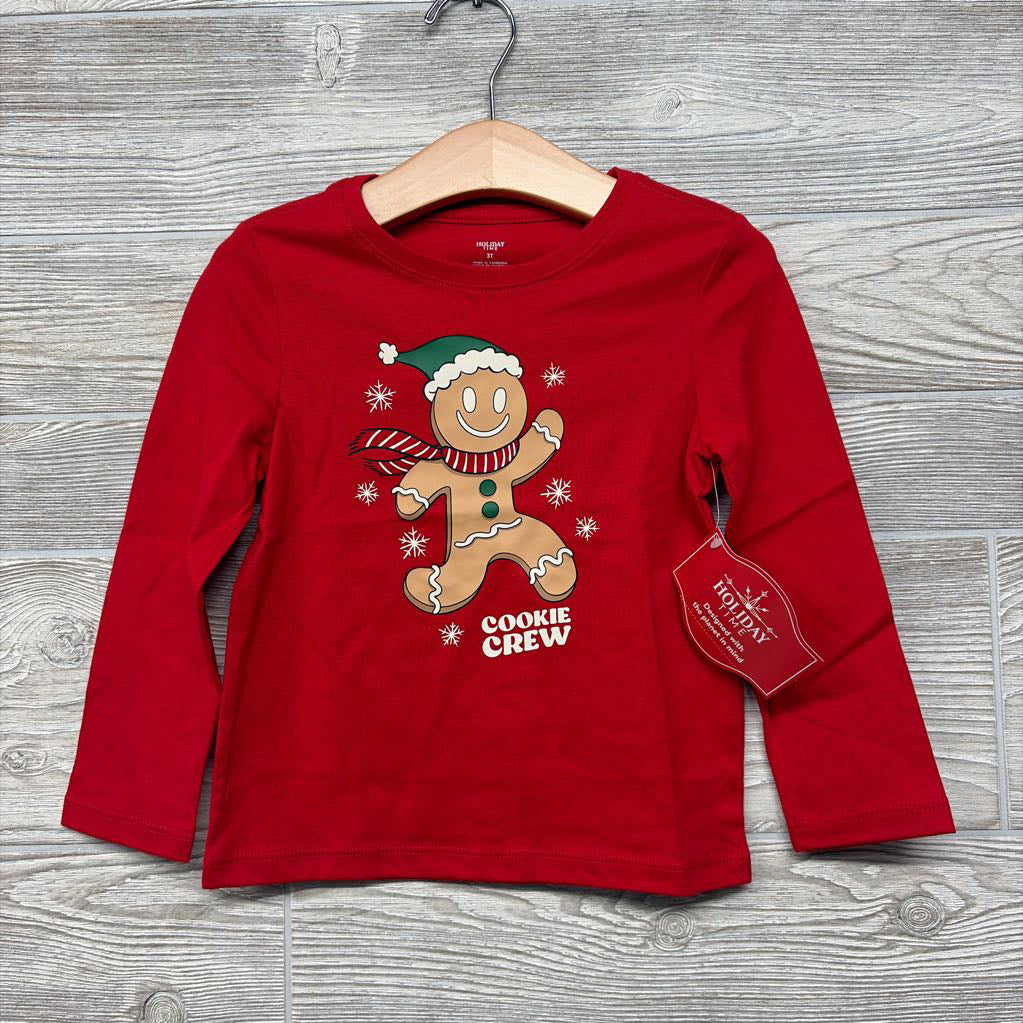 NEW LS Shirt Gingerbread Cookie Crew 3t