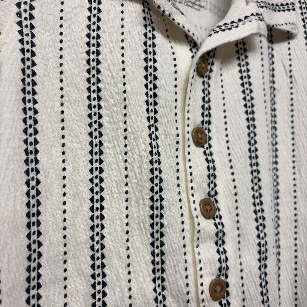 Button Up Shorty Romper Printed 9M