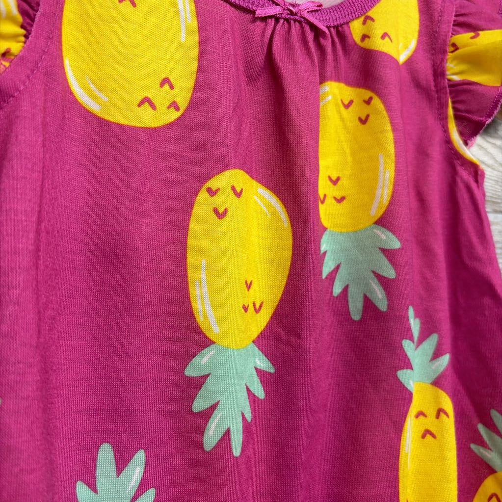 Flutter Sleeve Gown Pineapples 12M