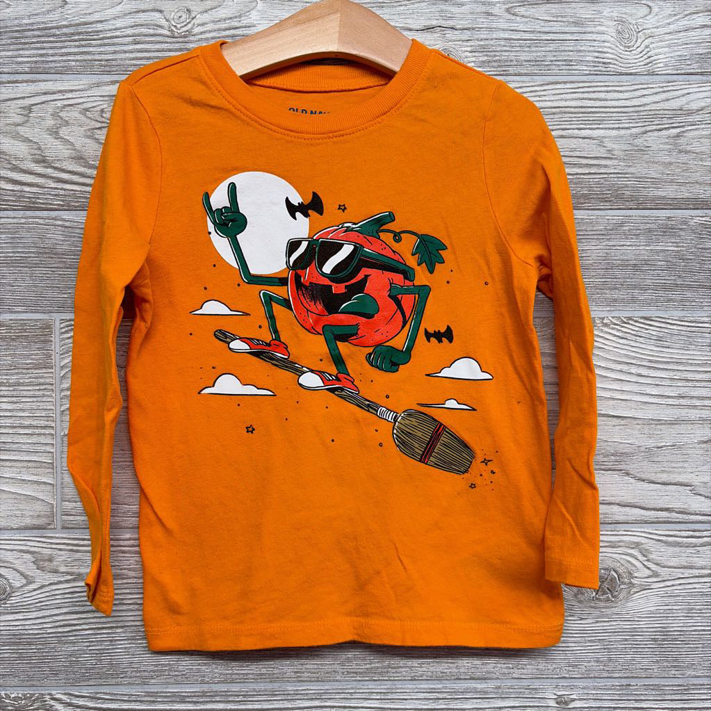 LS Shirt Pumpkin Flying On A Broom 5t
