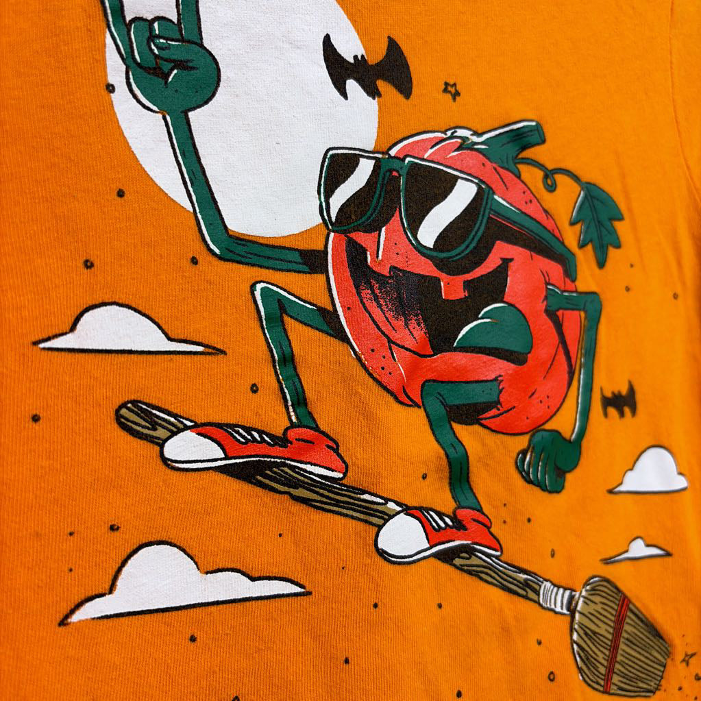 LS Shirt Pumpkin Flying On A Broom 5t