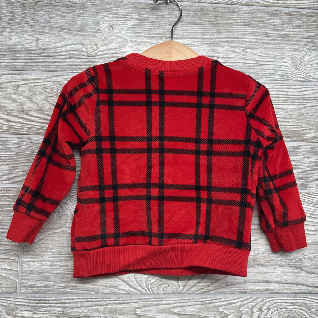 Plaid Plush Crewneck 18M