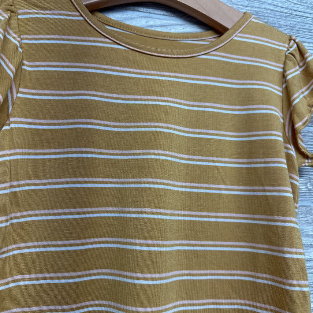 Viscose Ruffle Sleeve Shirt Stripes 4-5