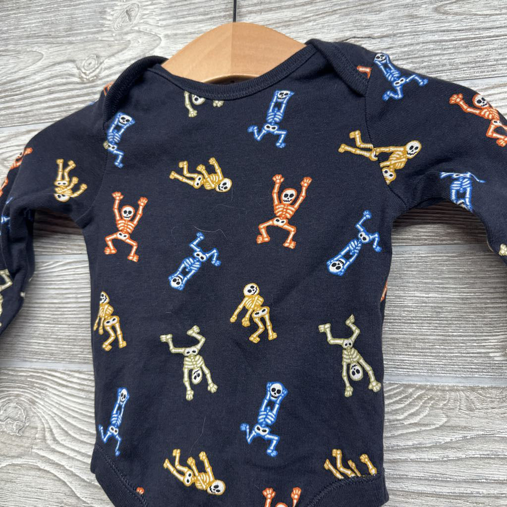 LS Bodysuit Skeletons 3-6M